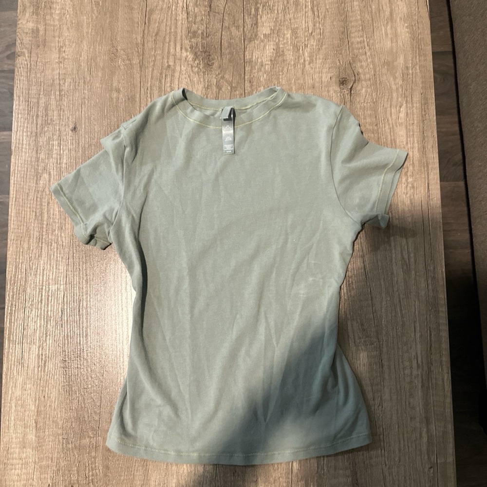 SKIMS Sage Green Short Sleeve Tee
